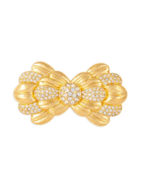 Susan Caplan Vintage 1990s scalloped bow brooch Gold PN024706