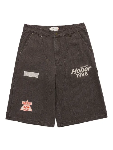 Honor The Gift twill patch-detail shorts Black HTG250224