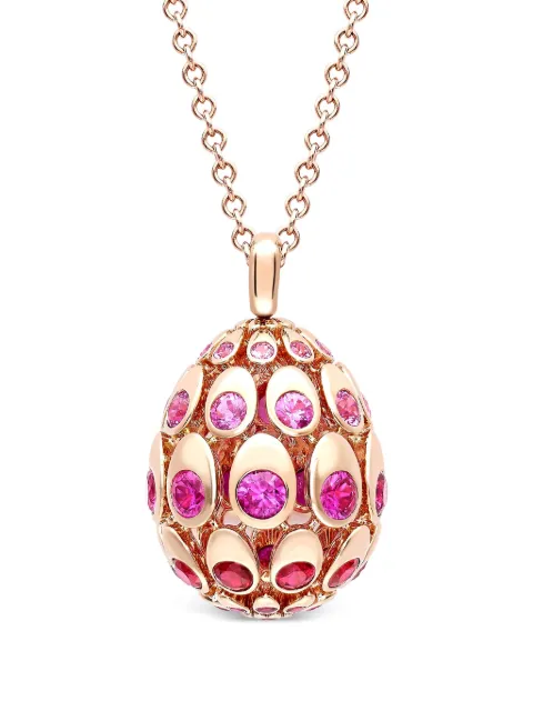 Fabergé 18K rose gold Cosmic Curve ruby and sapphire egg pendant Pink 1796FP3819