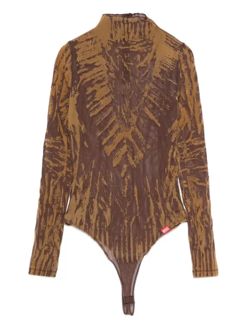 Diesel abstract-print high-neck bodysuit Brown A213060SLCR