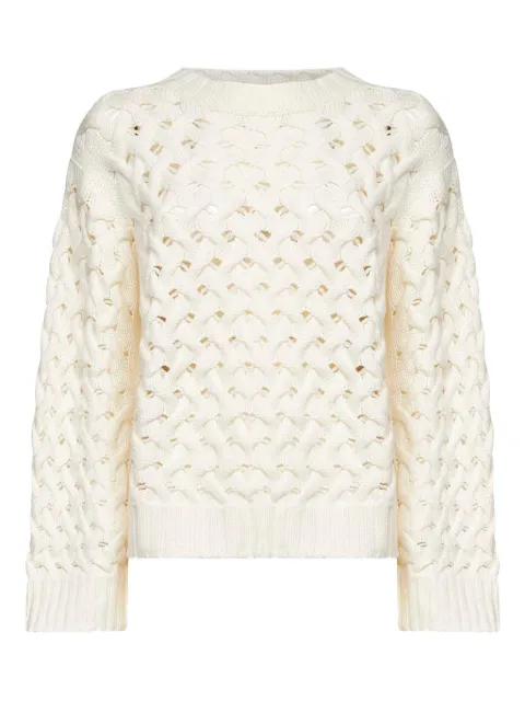 P.A.R.O.S.H. braided open-knit sweater Neutrals D540931LADYBRAID002