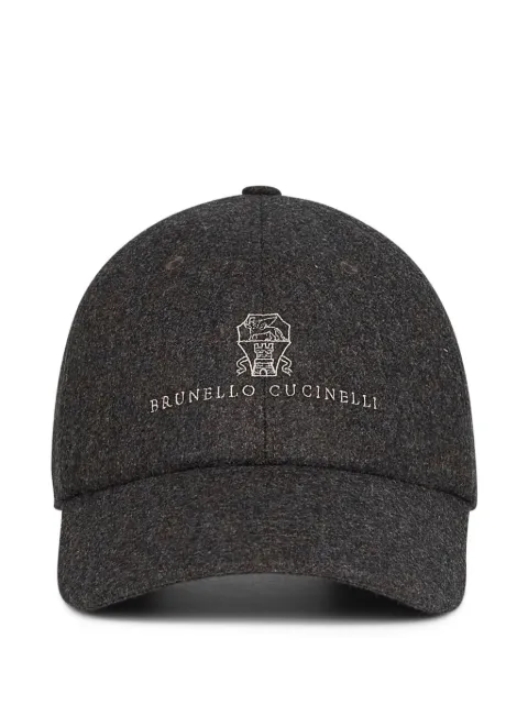 Brunello Cucinelli embroidered-crest curved-peak cap Grey M038P9850CVE31