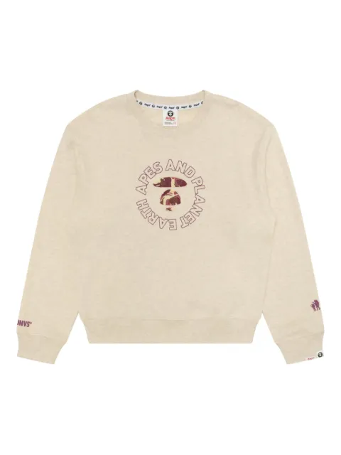 A BATHING APE® logo-print crew-neck sweater Neutrals ASWD318XAP