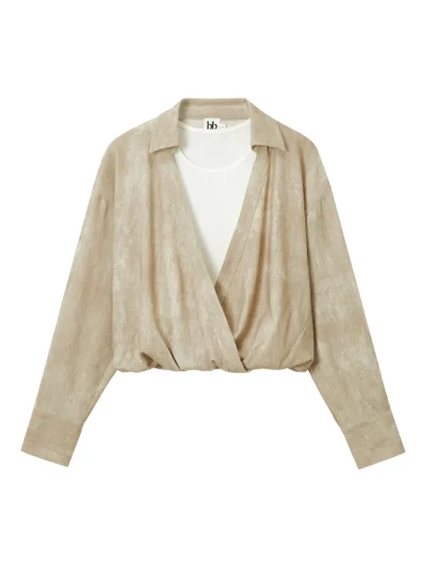 b+ab wrap-effect shirt top Neutrals 5F117AS