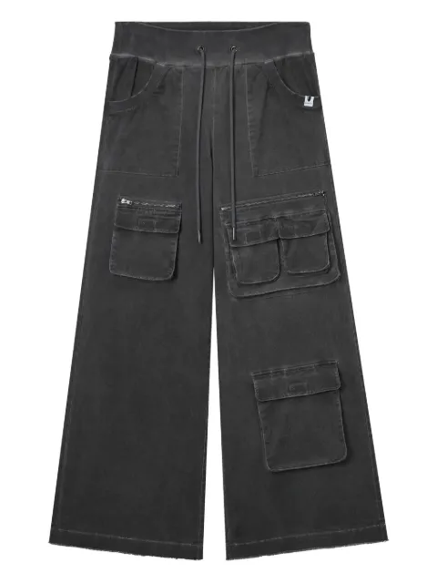 Mini Cream multiple-pocket wide-leg trousers Grey 5UM137A