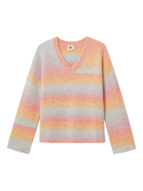 b+ab striped V-neck sweater Pink 5F348AS