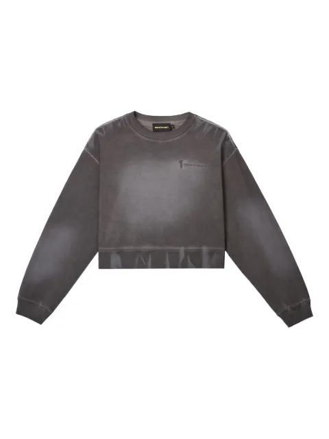Mini Cream logo-embroidered cropped sweatshirt Grey 5SM604A
