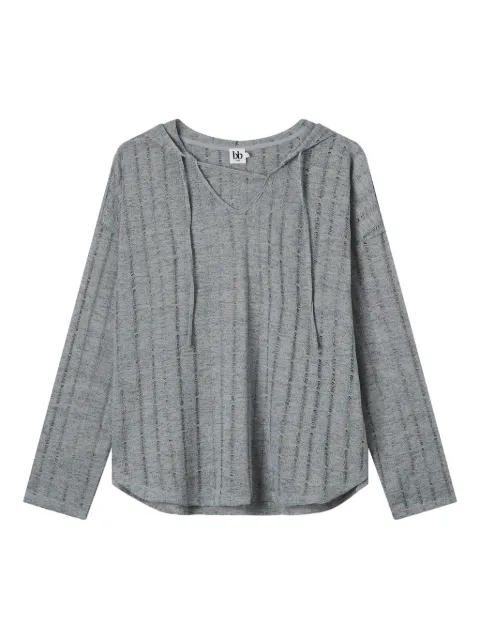 b+ab hooded ribbed knit top Grey 5F617AS