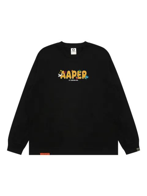 AAPE BY *A BATHING APE® long-sleeve logo T-shirt Black ALT1722XXP