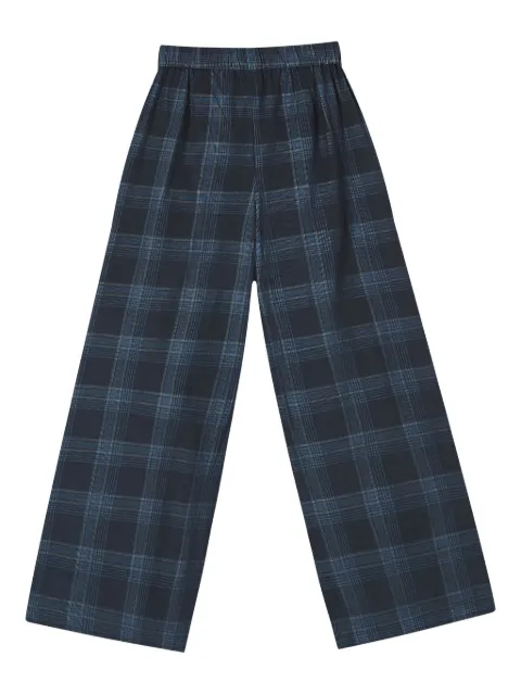 Mini Cream elasticated-waist checked trousers Blue 5FM103A