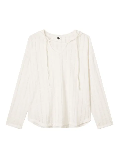 b+ab hooded striped top White 5F617AS