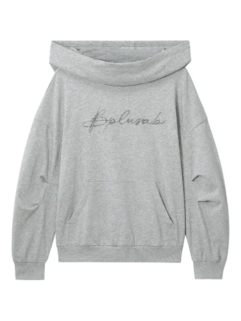 b+ab embellished cowl-neck hoodie Grey 5F500AI