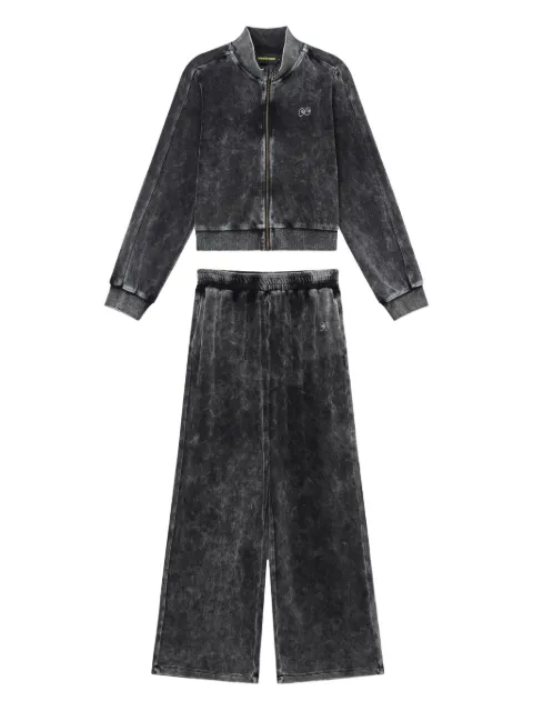 Mini Cream acid-washed effect tracksuit Black 5SM502A