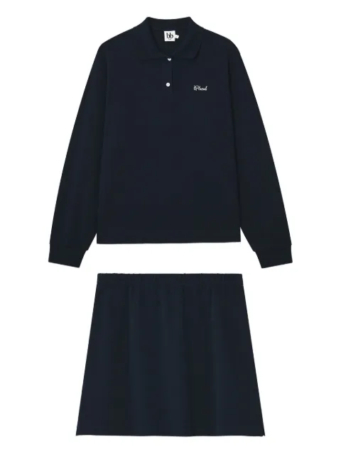 b+ab embroidered-logo cotton ensemble (set of two) Blue 5F608AI