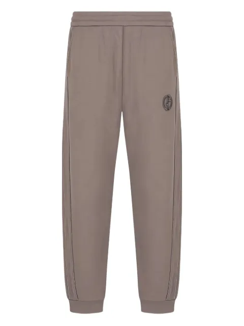 Giorgio Armani logo-embroidered side-stripe track pants Neutrals GM001097TE11705