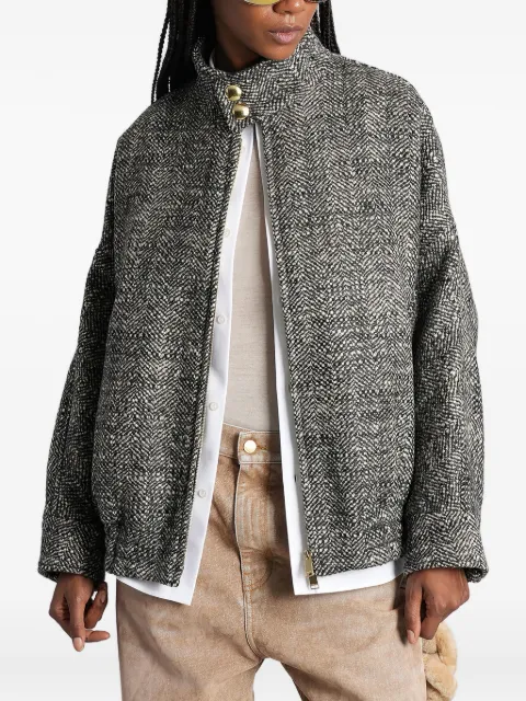 DARKPARK herringbone-pattern bomber jacket Grey WJA20FAW38
