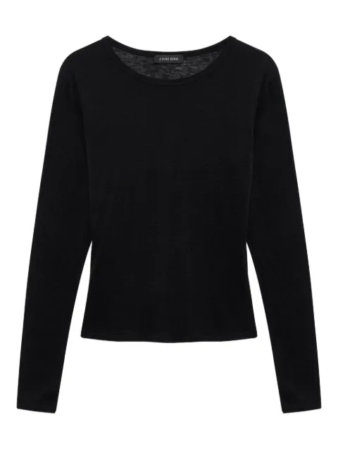 ANINE BING long-sleeve sylvie tee Black A0811501