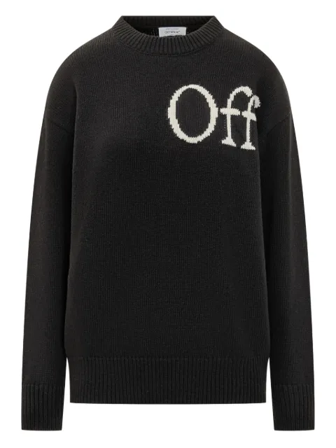 Off-White logo-intarsia sweater Black OWHE10OF25KNI0021001