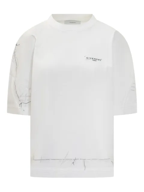 Givenchy Trompe l'oeil cotton T-shirt White BW70FGP75M