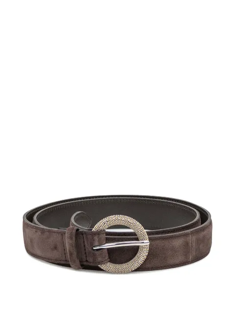 Orciani beaded-buckle suede belt Brown D10318PEO