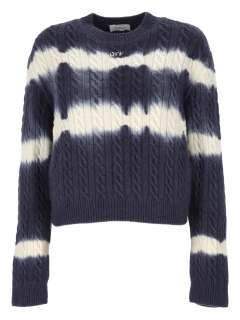 Off-White cable-knit tie-dye sweater Blue OWHE10IF25KNI0014801