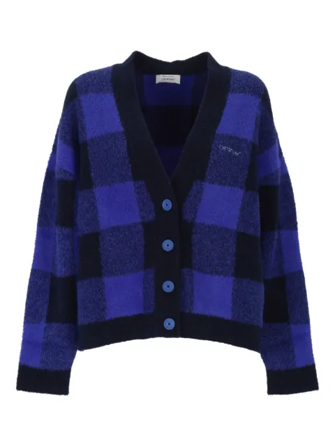 Off-White checked wool cardigan Blue OWHB04JF25KNI0014740