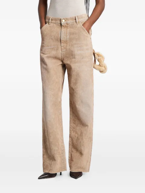 DARKPARK side-embellishment bleached wide-leg jeans Neutrals WTR58DFL03