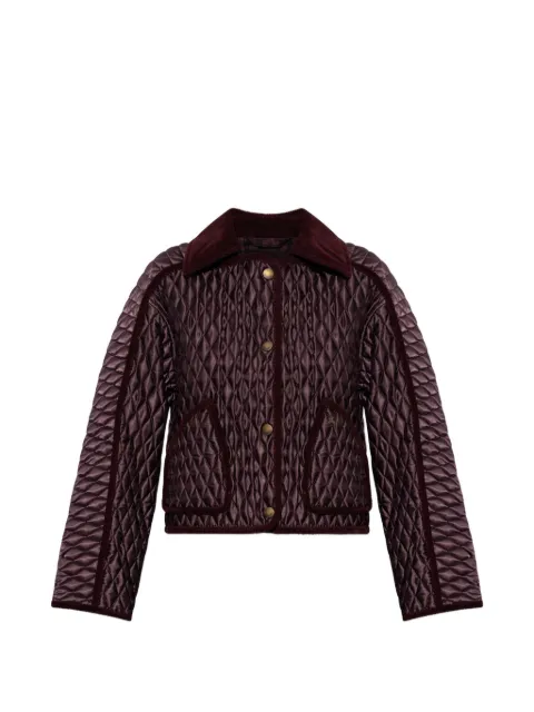 Burberry cropped quilted nylon Floriston jacket Red 8113543