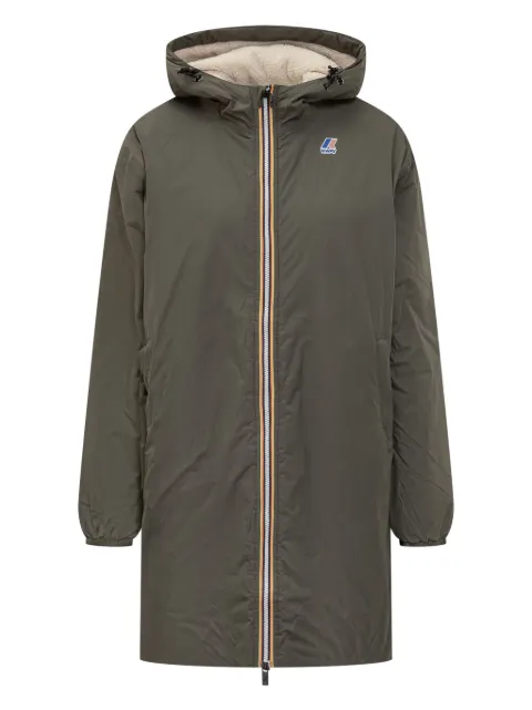 K-Way hooded longline jacket Green K21516W