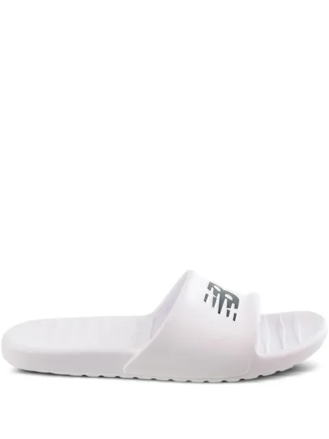 New Balance 4E logo-embossed slides White SUF100TW