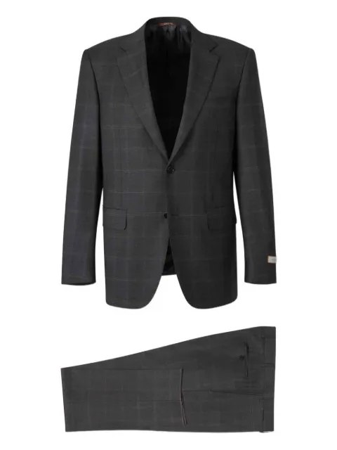 Canali check-pattern single-breasted suit Grey L1228019BF05823