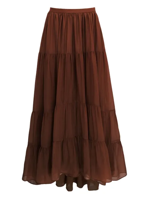AZEEZA Tamar maxi skirt Brown TAMARSKIRTCHIFFONMOCHA