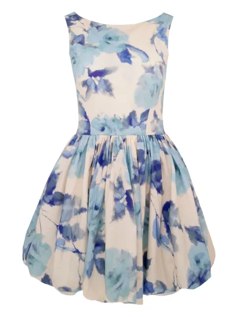 AZEEZA Ananya floral-pattern mini dress Blue ANANYAMINIPOPLINBLUEROSE
