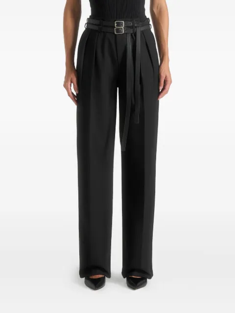 Manière De Voir Pascale tailored twin belt trousers Black WMN4218