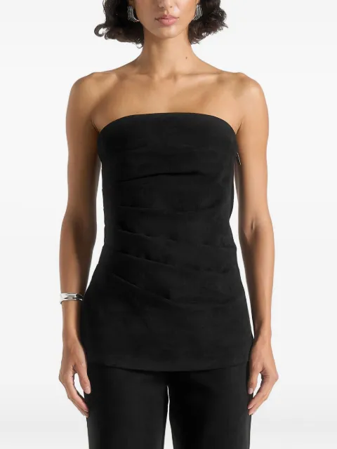 Manière De Voir Laurena tacked longline bandeau top Black WMN37371