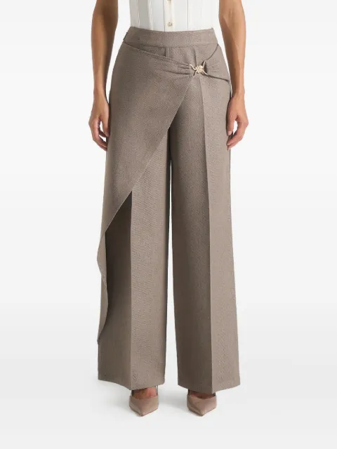Manière De Voir Beryl wrap tailored trousers with hardware detail Neutrals WMN4196