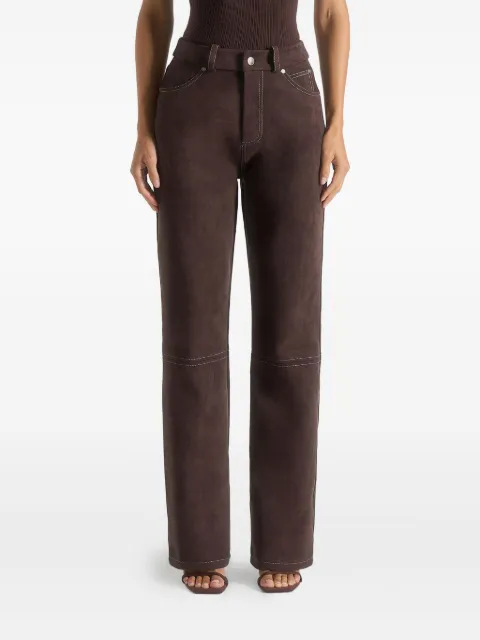 Manière De Voir Kalie suede boyfriend jeans Brown WMN4263