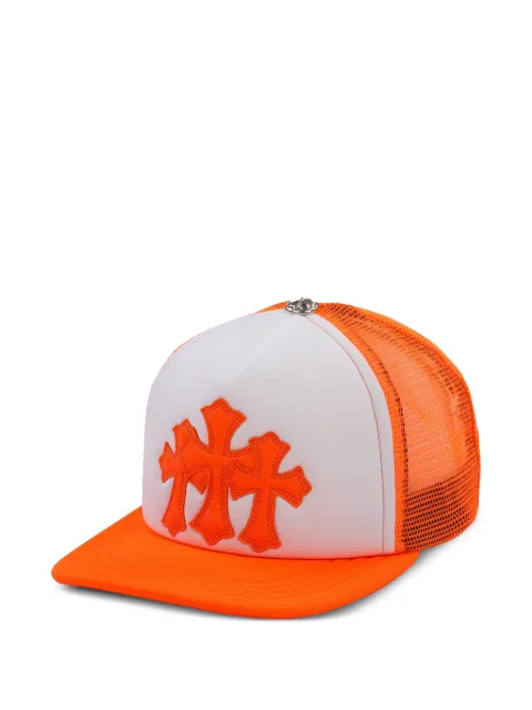 Chrome Hearts Cemetery cross-patch trucker hat Orange CHRM0118