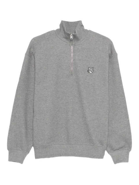 Maison Kitsuné fox-head half-zip sweatshirt Grey PM00305KM0341