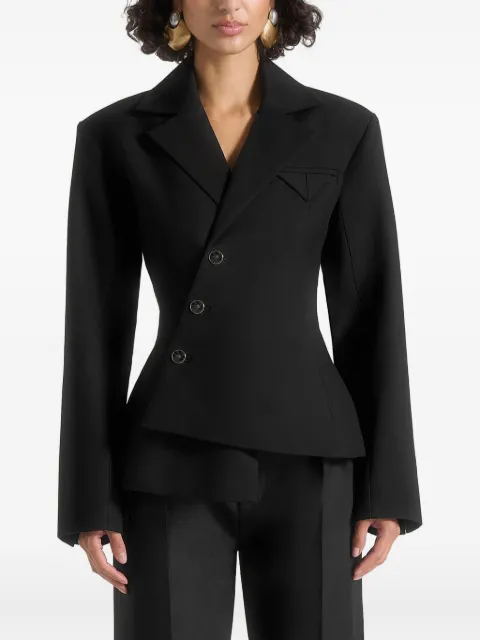 Manière De Voir Thalia asymmetric tailored double breasted blazer Black WMN4188