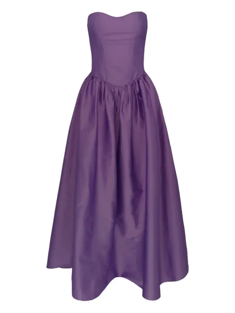 AZEEZA Naina corset-lace-up midi dress Purple NAINAMIDITAFFETAAMETHYST