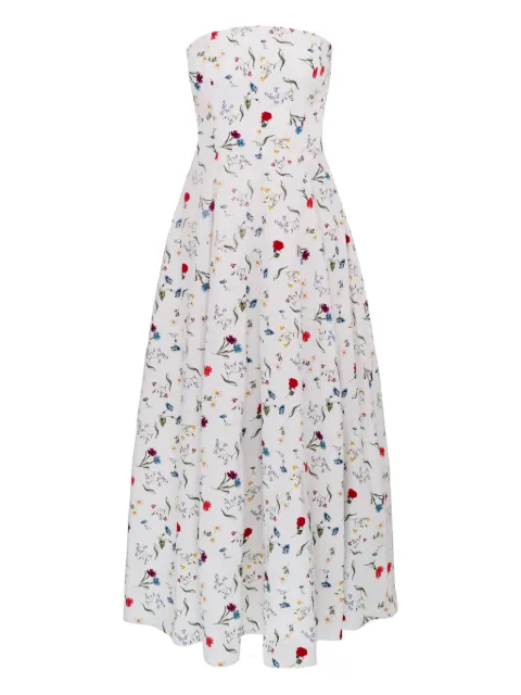 AZEEZA Sable floral-pattern midi dress White SABLEMIDIPOPLINMULTIFLORAL