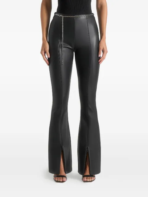 Manière De Voir Ninon leather fit and flare leggings with chain Black WMN4412
