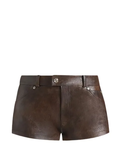 Manière De Voir Samia mini shorts Brown WMN4347LEATHER