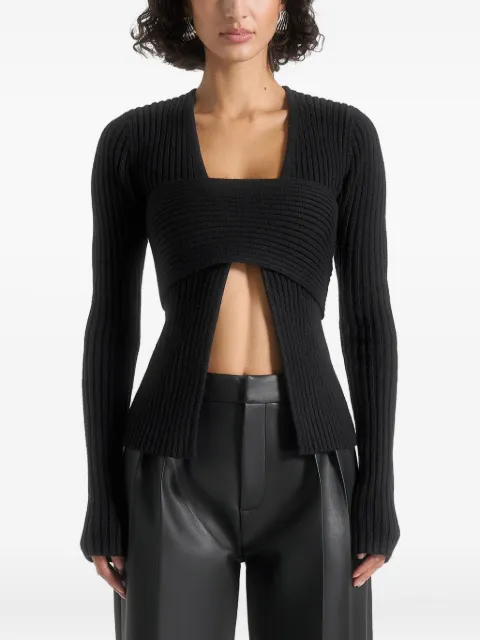 Manière De Voir Marisa - 2-in-1 knit bandeau cardigan - black Black WMN3558101