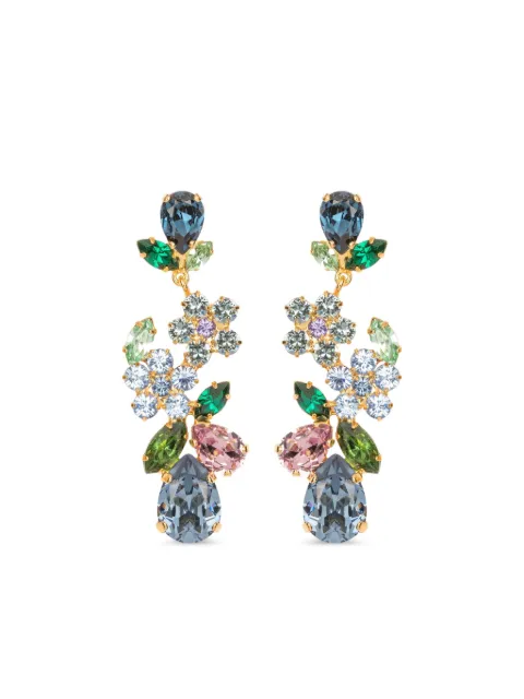 Jennifer Behr Martella floral-crystal earrings Gold 50RC142
