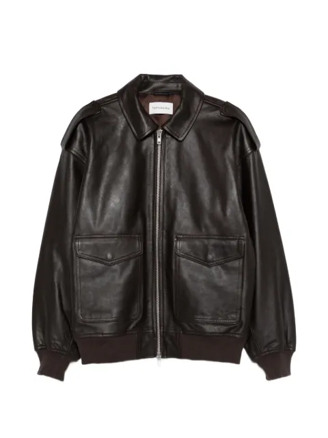 The Frankie Shop Viper flap-pocket leather jacket Brown VIPERLEATHERJACKET
