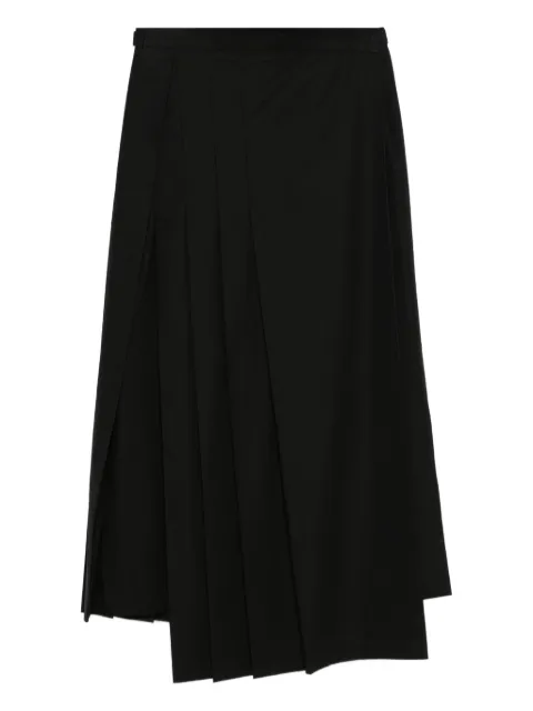 Yohji Yamamoto pleated wrap skirt Black FPS61003