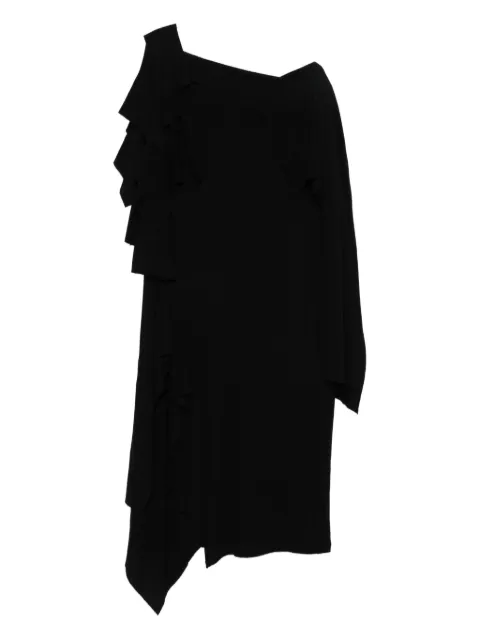 Yohji Yamamoto draped ruffled dress Black FPT40082