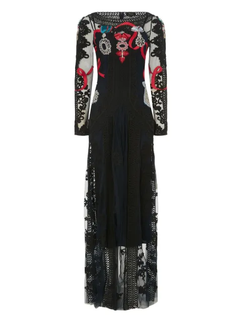 Temperley London Diamantine ribbon-embellished lace dress Blue 25AWAMT53739